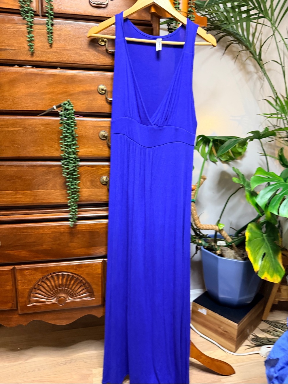 Loveapella Royal Blue Sleeveless Maxi Dress